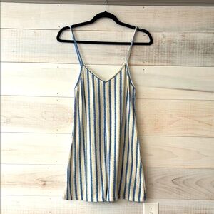 Zara Blue and Yellow Striped Knit Top